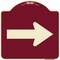 Signmission Designer Series Sign-Arrow Green, Burgundy Heavy-Gauge Aluminum Sign, 18" x 18", BU-1818-24337 A-DES-BU-1818-24337 - alternate 1